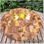 Cutting board BUTCHER BLOCK ROUND 35x4cm +/- 2.5kg talenan kayu jati Jepara